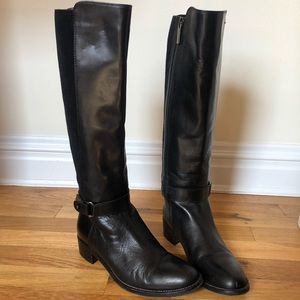 Aquatalia Black Knee High Leather Boots